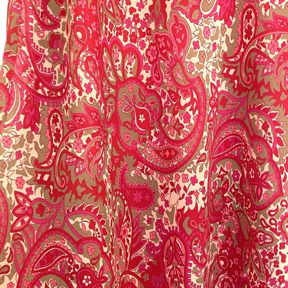 Vintage Pink/Red Paisley Silk Skirt - Picture 2 of 3